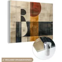 MuchoWow Glasschilderij 160x120 cm - Schilderij acrylglas - Abstract - Kunst - Vormen - Modern - Foto op glas - Muurdecoratie woonkamer - Wanddecoratie slaapkamer - Schilderijen