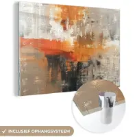 MuchoWow Glasschilderij 180x120 cm - Schilderij acrylglas - Verf - Patroon - Modern - Kunst - Foto op glas - Muurdecoratie woonkamer - Wanddecoratie slaapkamer - Schilderijen