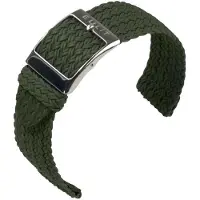 Eulit horlogeband - perlon - 20 mm - olijfgroen groen - metalen gesp