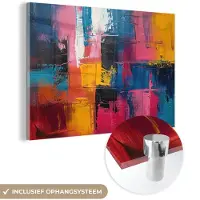 MuchoWow Glasschilderij 180x120 cm - Schilderij acrylglas - Verflook - Kunst - Modern - Abstract - Foto op glas - Muurdecoratie woonkamer - Wanddecoratie slaapkamer - Schilderijen