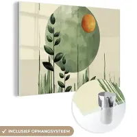MuchoWow Glasschilderij 180x120 cm - Schilderij acrylglas - Abstract - Natuur - Kunst - Zon - Modern - Foto op glas - Muurdecoratie woonkamer - Wanddecoratie slaapkamer - Schilderijen