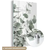 MuchoWow Glasschilderij 100x150 cm - Schilderij acrylglas - Eucalyptus - Bladeren - Natuur - Groen - Foto op glas - Muurdecoratie woonkamer - Wanddecoratie slaapkamer - Schilderijen
