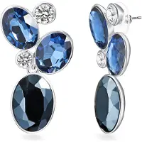 Lulu & Jane Oorbellen blauw / zilver