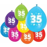 We Fiesta 24 Ballonnen 12″ 2 Zijdig bedrukt 35 jaar - Versiering Slinger Feestdecoratie Decoratie Verjaardag Jubileum Ballon Feest