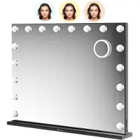Mirlux Hollywood spiegel bluetooth speakers 80x60cm zwart