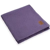 Knit Factory Jesse Gebreid Plaid XL - Woondeken - plaid - Wollen deken - Kleed - Violet - 195x225 cm