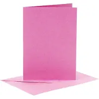 Packlinq Kaarten en enveloppen, afmeting kaart 10,5x15 cm roze, 6 set