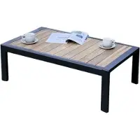 AVH-Collectie Kota lounge tuintafel aluminium antraciet 113x62xH38 cm teak blad