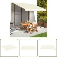 The Living Store Luifeldak - Vangsdoek Luifel - Vervangingsdoek voor luifel 4x3,5 m crèmekleurig - Parasol - Zonwering - Tuindecoratie