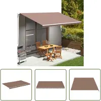 The Living Store Vervangingsdoek - Luifeldoek - Vervangingsdoek voor luifel 5x3 m bruin - Luifel - Parasol - Buitendoek