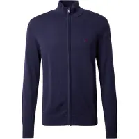 Tommy Hilfiger Gebreid vest 'Flag Embroidery Zip-thru' navy