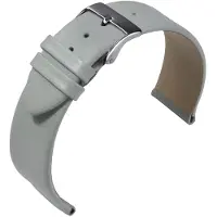 Eulit horlogeband - leer - 18 mm - grijs - metalen gesp