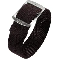 Eulit horlogeband - perlon - 20 mm - bruin - metalen gesp