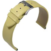 Eulit horlogeband - leer - 16 mm - geel - metalen gesp