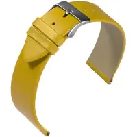 Eulit horlogeband - leer - 20 mm - geel - metalen gesp