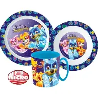 Paw Patrol Weget Mighty Ontbijtset - Lunchset - Dinerset Bord, Schaal en Beker 350ml