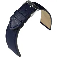 Eulit horlogeband - leer - 18 mm - blauw - metalen gesp