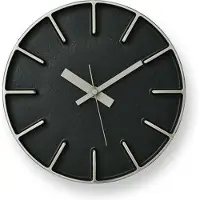 Lemnos -Edge-Wandklok-Small-Zwart-Massief-Aluminium