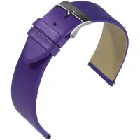Eulit horlogeband - leer - 20 mm - paars - metalen gesp