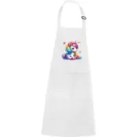 Roly Wit kinderschort met Full Color Te Schattige Zittende Eenhoorn met kleine regenboog
