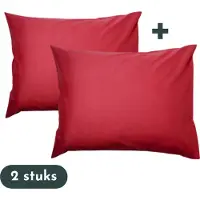 Zavelo Kussenslopen - Hotelkwaliteit - Set van 2 Stuks - Rood - 60x70cm - 100% Katoen - Hotelsluiting