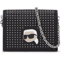 Karl Lagerfeld Portemonnee 'Ikonik 2.0' beige / zwart / zilver / wit