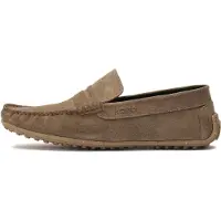 Kazar U-stitched suede moccasins