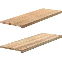 vidaXL Vensterbanken 2 st onbehandeld 120x40x2 cm massief eikenhout