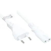 GOOD CONNECTIONS Euro-Netzkabel Euro-Stecker Typ C (gerade) an C7/Euro 8 Buchse (gerade), weiß, 0,75 mm², 10 m,