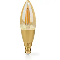 Nedis SmartLife LED Filamentlamp - Wi-Fi - E14 - 470 lm - 4.90 W - Warm Wit - 1800 - 3000 - Glas - Android / IOS - Kaars - 1 Stuks