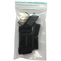 Furniture Legs Europe Inslagdop/meubeldop zwart rechthoek 3 bij 6 cm en hoogte 0,4 cm van kunststof - 8 stuks
