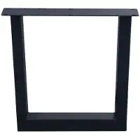 Furniture Legs Europe Stalen buiten U tafelpoot zwart 75 bij 10 cm en hoogte 72 cm (10 x 10 cm)