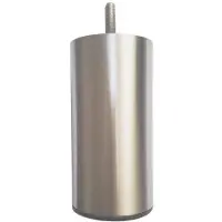 Furniture Legs Europe Stalen meubelpoot rvs look rond ø 6 cm en hoogte 12 cm (M8)