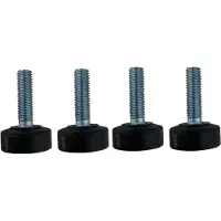 Furniture Legs Europe Set stelvoeten zwart rond Ø 2,5 cm en hoogte 1 cm van kunststof (M8) - 4 stuks
