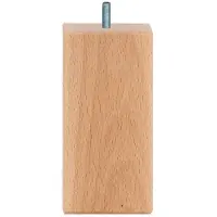 Furniture Legs Europe Meubelpoot vierkant 6 bij 6 cm en hoogte 12 cm van massief hout (M8)