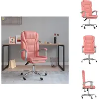 vidaXL bureaustoel met ligfunctie, roze kunstleer - Bureaustoelen