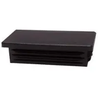 Furniture Legs Europe Inslagdop/meubeldop zwart rechthoek 3 bij 1 cm en hoogte 0,4 cm van kunststof - 8 stuks