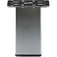 Furniture Legs Europe Stalen meubelpoot rvs look vierkant 5 bij 5 cm en hoogte 10 cm