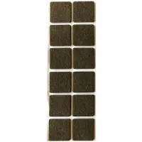 Furniture Legs Europe Plakvilt bruin vierkant 3 bij 3 cm en hoogte 0,35 cm van vilt - 12 stuks