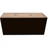 Furniture Legs Europe Meubelpoot zwart tapse rechthoek 11 bij 7,5 cm en hoogte 4,5 cm van massief beukenhout