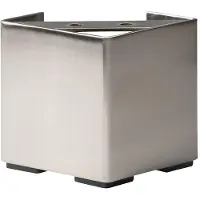 Furniture Legs Europe Stalen meubelpoot rvs look vierkant 10 bij 10 cm en hoogte 10 cm (10 x 10 cm)