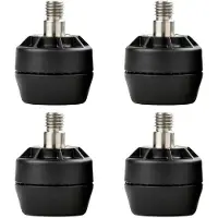 Furniture Legs Europe Stelvoet zwart rond Ø 4 cm en hoogte 3,2 cm van kunststof (M10) - 4 stuks