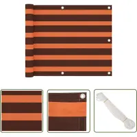 The Living Store Living Store Balkonbescherming, oranje en bruin, 75x300 cm, gemaakt van Oxford-stof