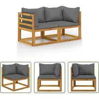 The Living Store De Living Store tuinbank voor twee personen, met donkergrijze kussens