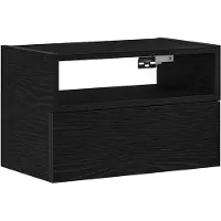 vidaXL Nachtkastje wandgemonteerd 45x26x28,5 cm zwart