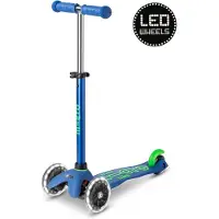 Micro mobility Mini Micro Deluxe LED, voor kinderen, driewielige scooter, geschikt voor jongens en meisjes, voor gebruik op asfalt, maximaal draaggewicht 50 kg, met 3 wielen