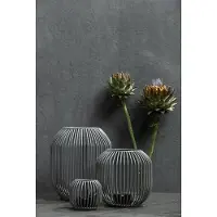Still - Windlicht - Kaarsenhouder - Ijzer - Grijs - 8x10 cm - Set van 2 stuks