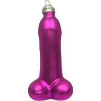 House Vitamin Xmas hanger penis glass pink 3,5x6x10,5cm
