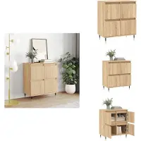 vidaXL Dressoir - Dressoirs - Opbergkast - Buffet - Dressoir 60x35x70 cm bewerkt hout sonoma eikenkleurig