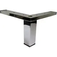 Furniture Legs Europe Stalen meubelpoot chroom hoek 4 bij 4 cm en hoogte 13 cm